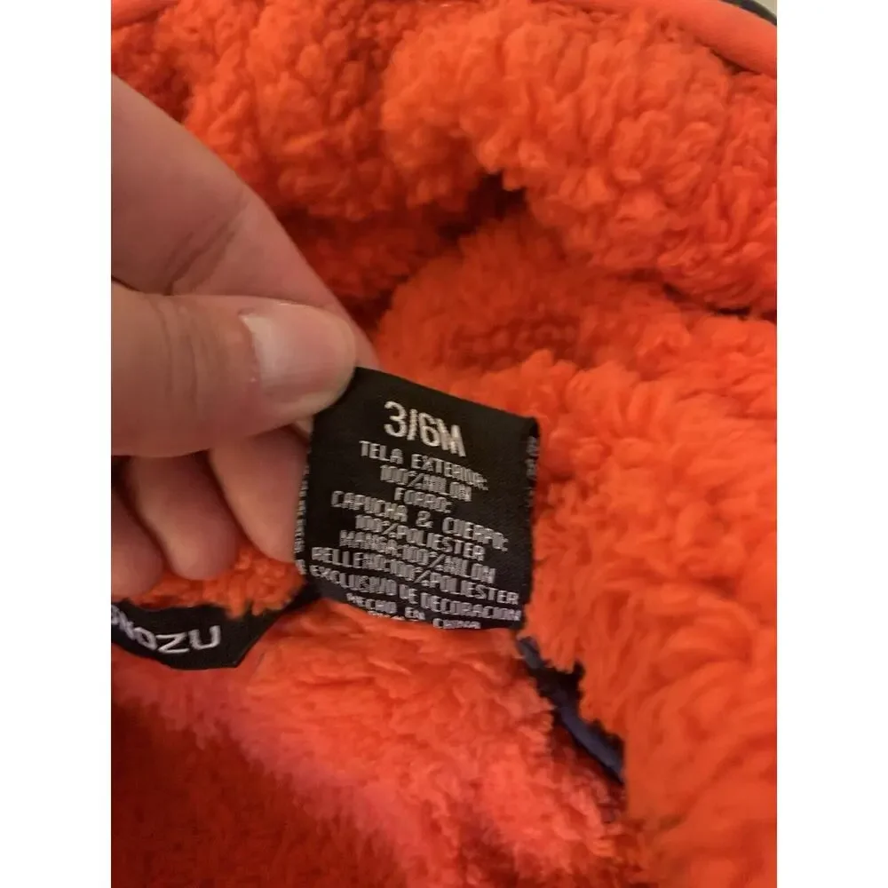 Snozu Fleece Lined Snowsuit Size 3-6 Months Baby Hooded Bunting Outerwear - Picture 9 of 9